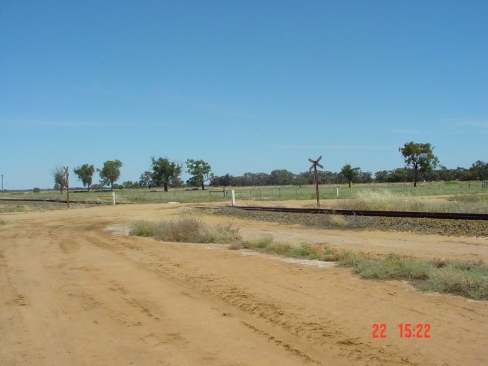 
The road-side approach to the crossing, from the north.
