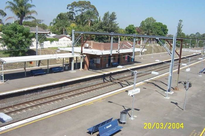 The view looking west from the footbridge.
