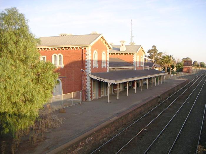 
The view looking down towards the station from the footbridge.
