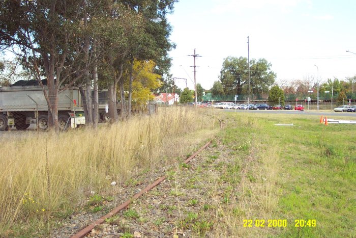 The view looking back towards the Mackellar Road crossing.