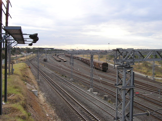 The view looking north from Punchbowl Road towards Enfield South Yard.