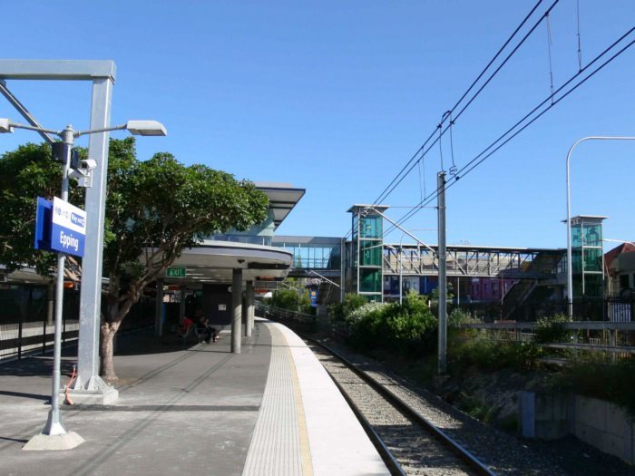 The view looking south the the new pedestrian overbridge.