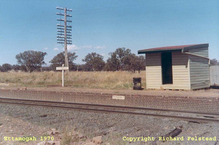 The view looking across towards the down-side station with its rudimentary shelter.