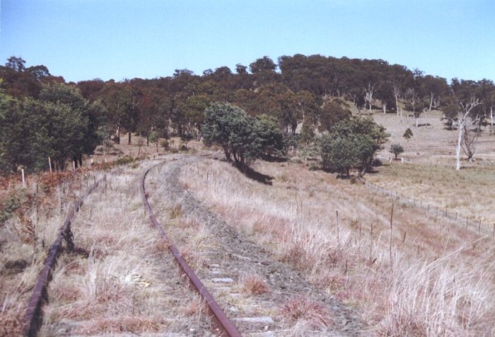 The view looking back up the line from the vicinity of the former station.