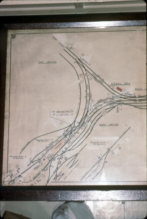 The east end of the Flemington Goods Junction diagram showing the lines to Pippita and eventually Abattoirs and connection to the back of the Car Sidings.