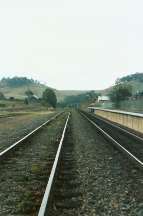 The view looking north along the station.