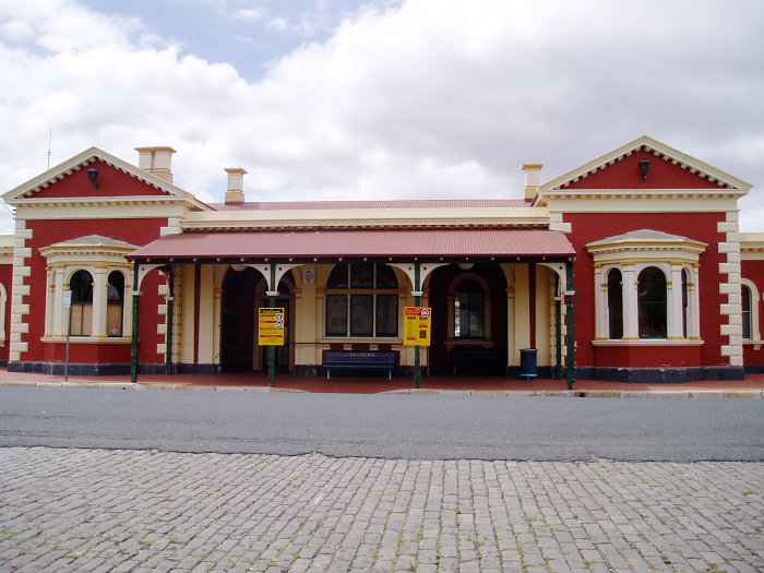 The road side view of the main station building.