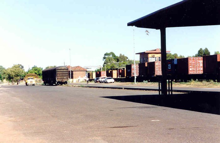 The view from the fruit siding looking towards the station and signal box.