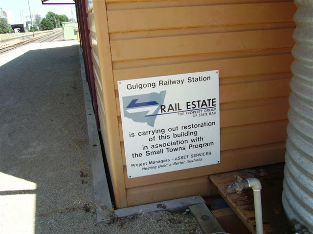 A notice about the restoration being carried out at the station.