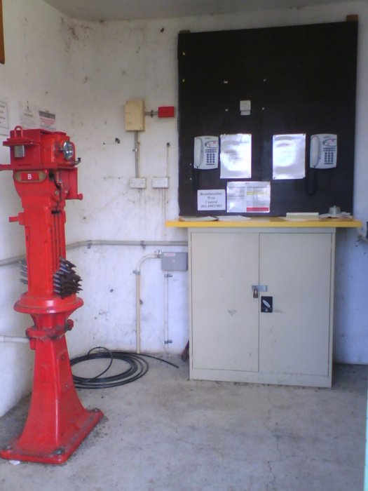 The interior of the staff hut with one of the staff machines, not long before the introduction of CTC.