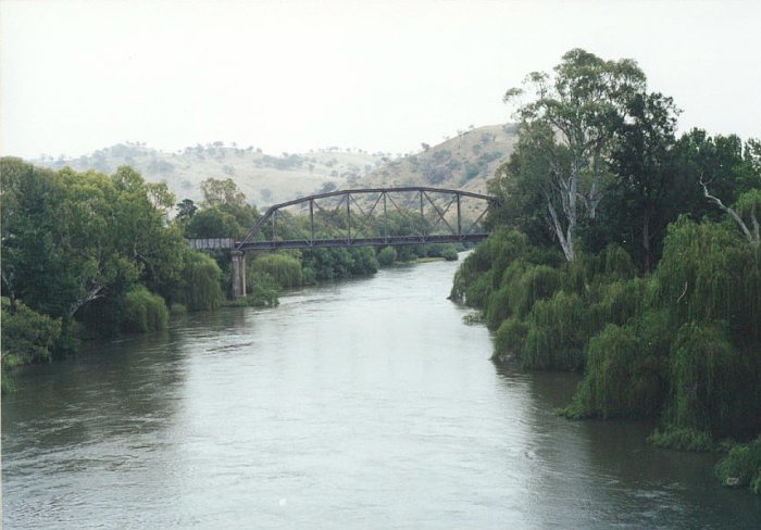 Part of the viaduct and bridge, where it crosses the main channel of the river.