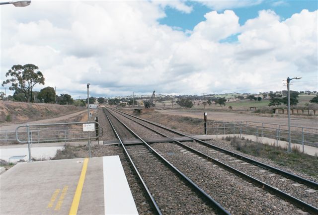 
The view looking south over the one-time location of the yard.  Only the
jib crane remains.
