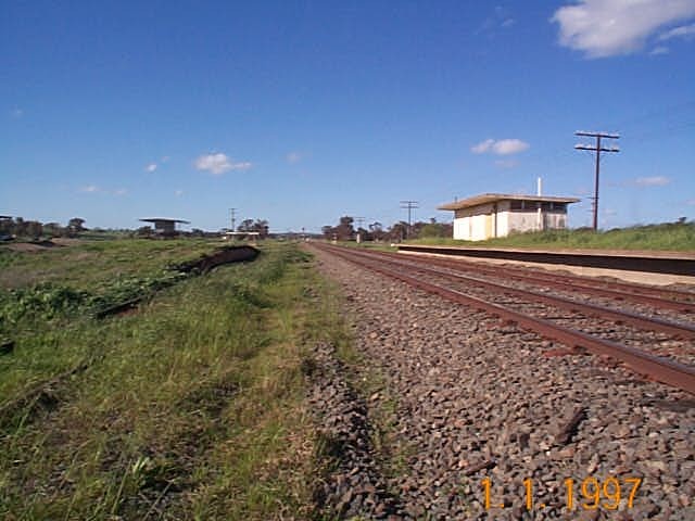 The view looking back up the line towards the former station.