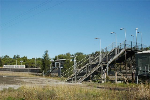 The view looking towards the station and footbridge.