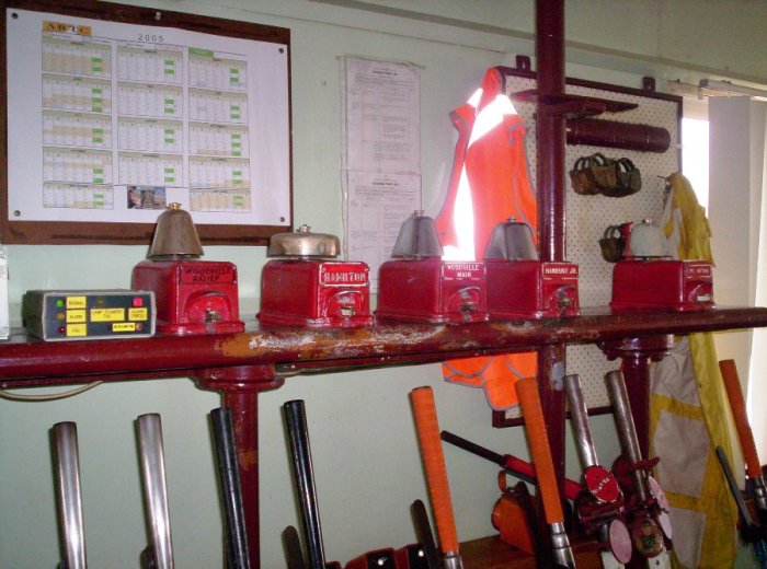 Various items of safeworking equipment in the box.