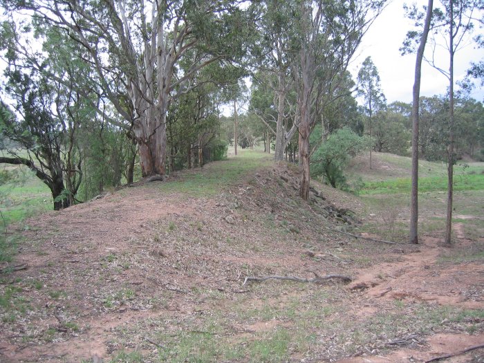 The remains of the formation from before the Main North was diverted around Lake Liddell.