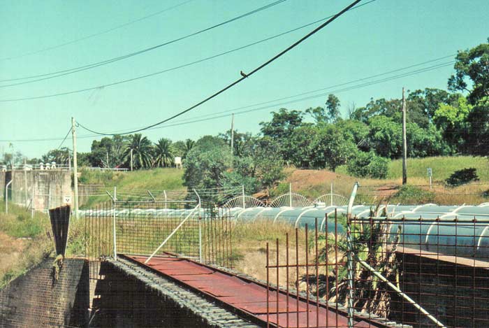 The view looking down the branch along the bridge over the Chullora Goods line. 