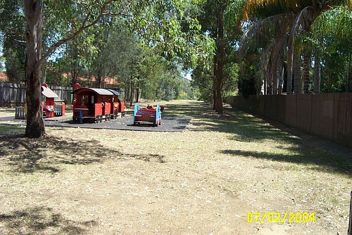 
The remains of the one-time branch are now a linear reservation, Keene Park.
The childrens toys server as a reminder of the location's heritage.
