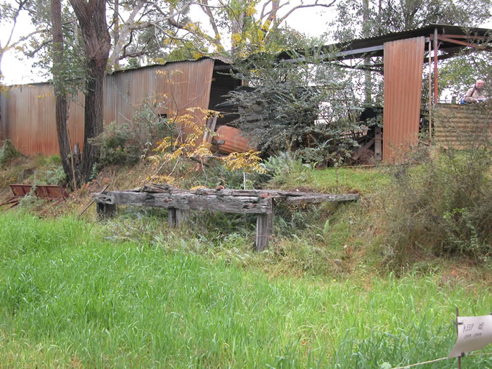 All that remains of the platform are a few wooden beams.