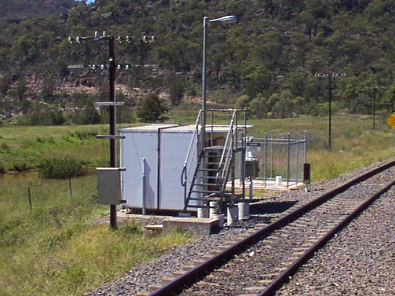 The view looking towards the safeworking hut and staff exchange platform.