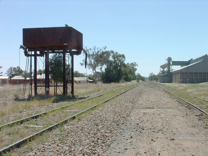 
The view looking north, showing one of the two surviving water tanks.
