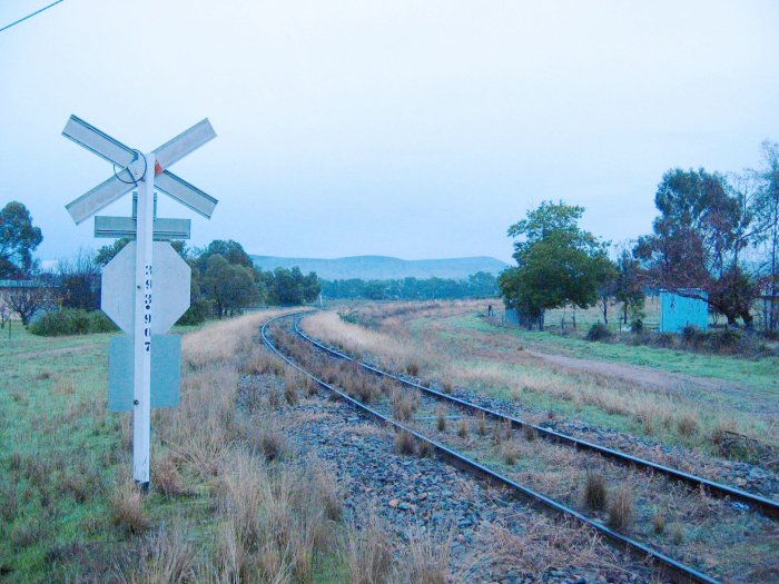 The view looking away from the junction of the start of the branch to Grenfell.