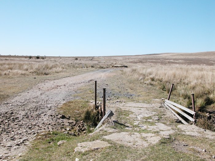 The view looking towards Lake Bathurst. The dirt track is the remains of the formation.