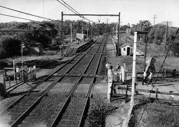 The view looking south towards the station.