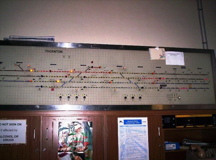 A view of the inside of Maitland signal box.