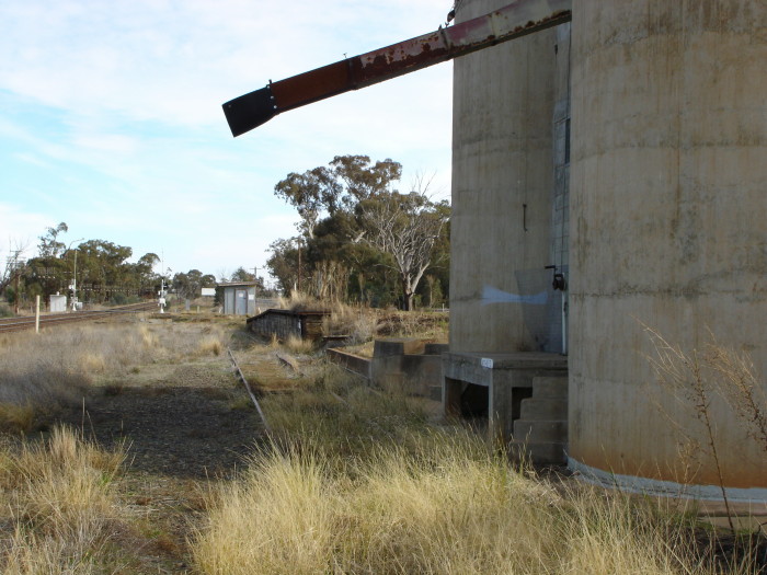 The view looking south along the grain siding.