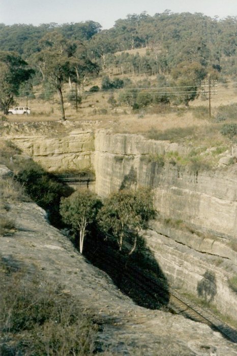 The view looking down into the cutting of the down portal.