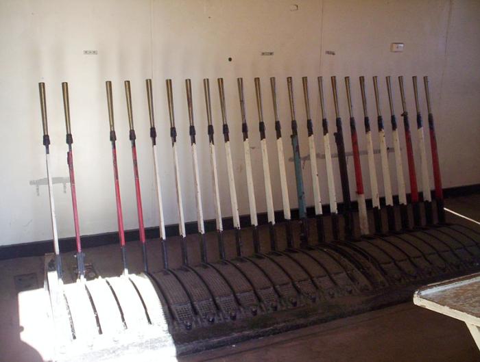 
The remains of the lever frame inside the former Marulan Signal Box.
