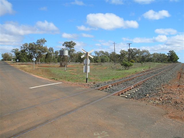 
The water tank is all that remains of the one-time crossing station.
