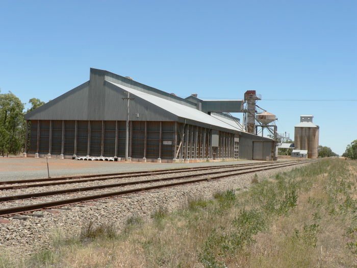 A view of the modern and older silos as the location.