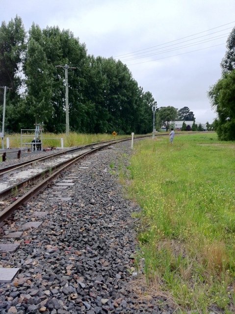 The view looking west as the line curves away towards Unanderra.