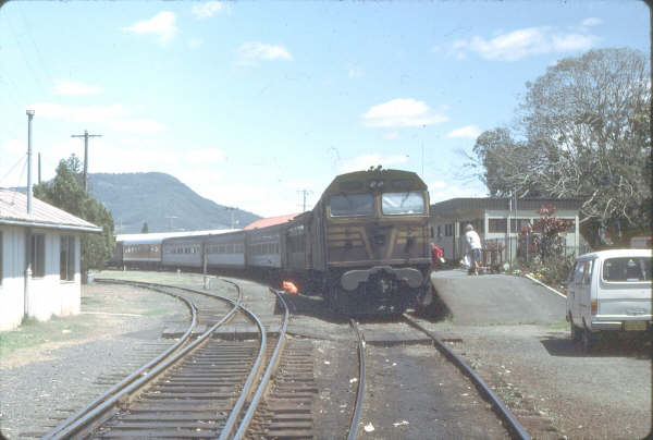 Murwillumbah station with the Gold Coast Motorail.