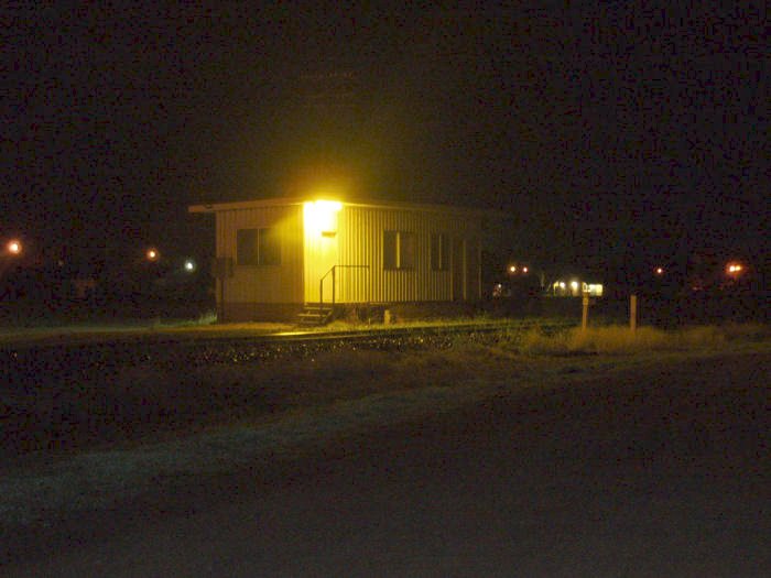 View of Narrabri Junction Staff Hut. This is the location of the Intermediate Electric Staff Instrument, used to go in or come out of Narrabri West Yard.