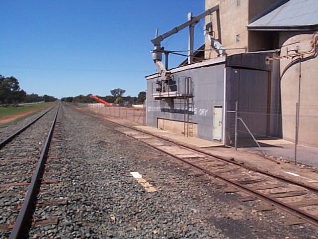 The view looking east from the wheat loading chute.