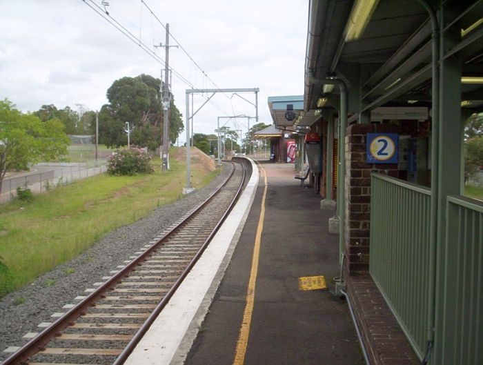 
The view looking down platform 2 away from the city.
