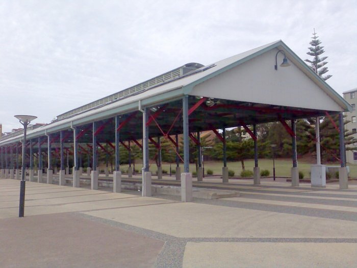 The former carriage shed, now used as a picnic and barbeque area.