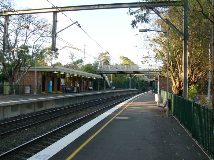 The view looking towards the building on platform 1.