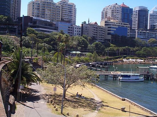 
The approach to the car sidings, looking over Lavendar Bay.
