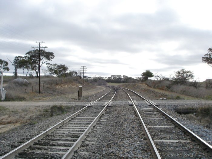 The view looking down the line away from the station location.