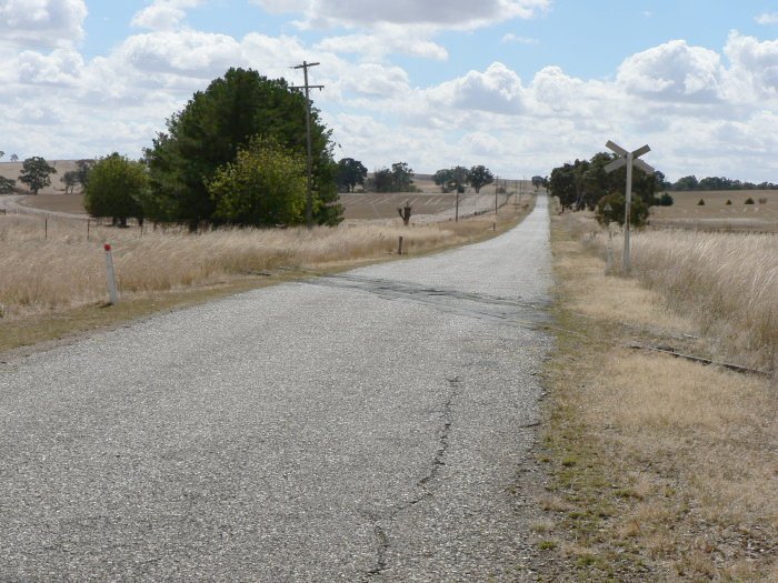 The view looking north towards the former level crossing.