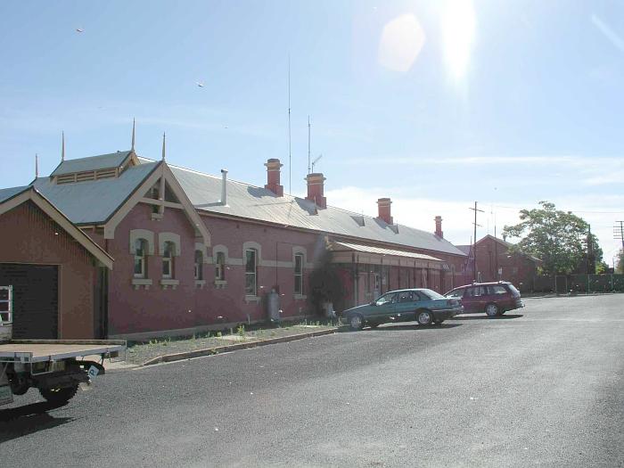 
The road-side approach to the station building.
