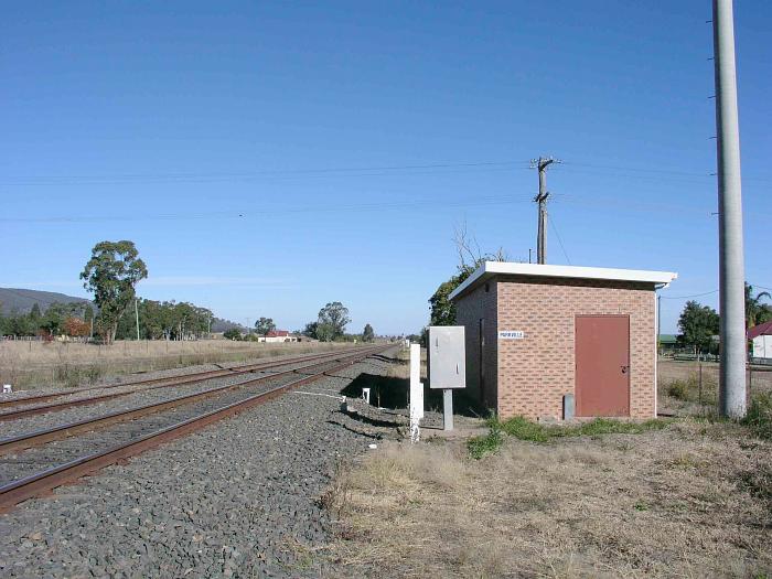 
The view looking south through the former station location.
