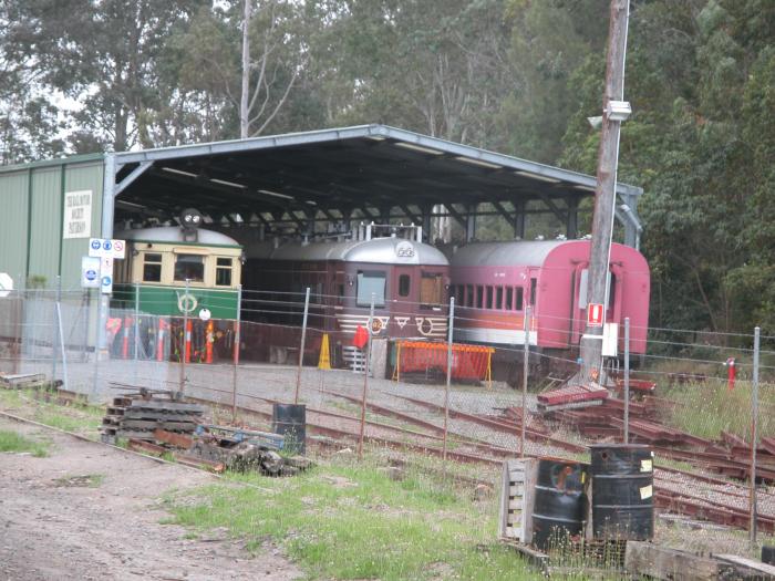 The Rail Motor Society shed at Paterson showing restored CPH 1 and DMU 602.