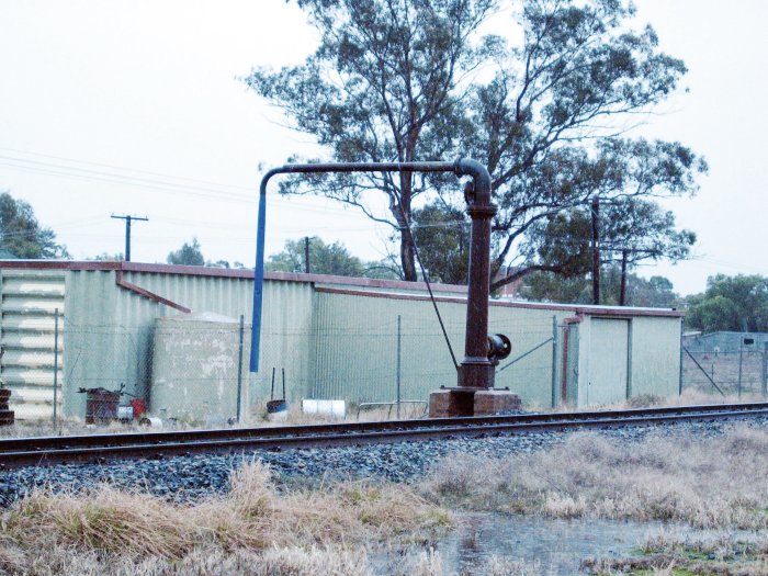 A water column still remains, on the western side of the line.