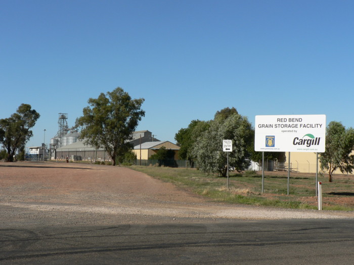 The entrance to the grain silos.