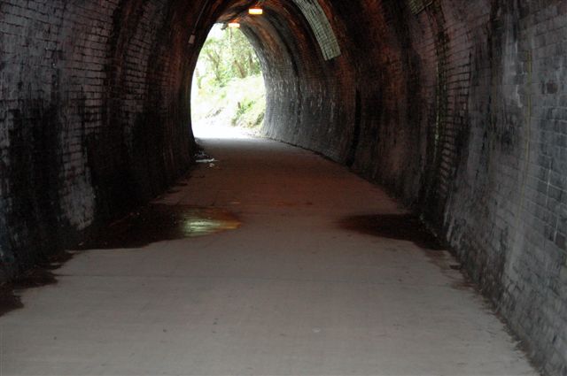 The view looking out of the down portal.